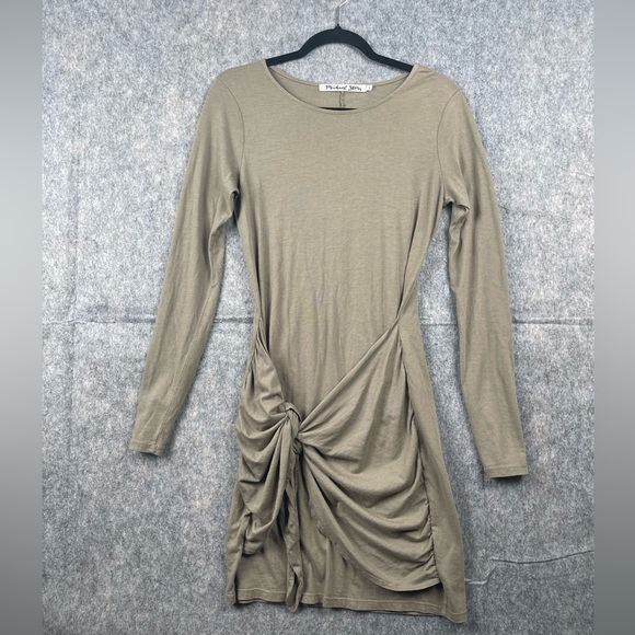 Michael Stars Dresses & Skirts - Michael Stars Olive Green‎ Long Sleeve Wrap Tie Tee Lagenlook Dress